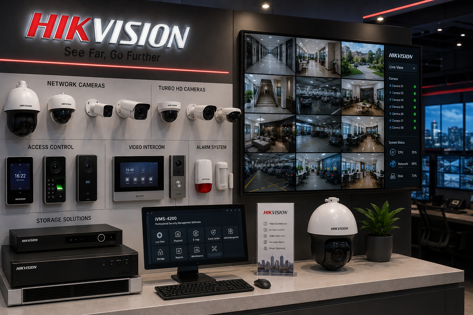 Hikvision dome and bullet camera range